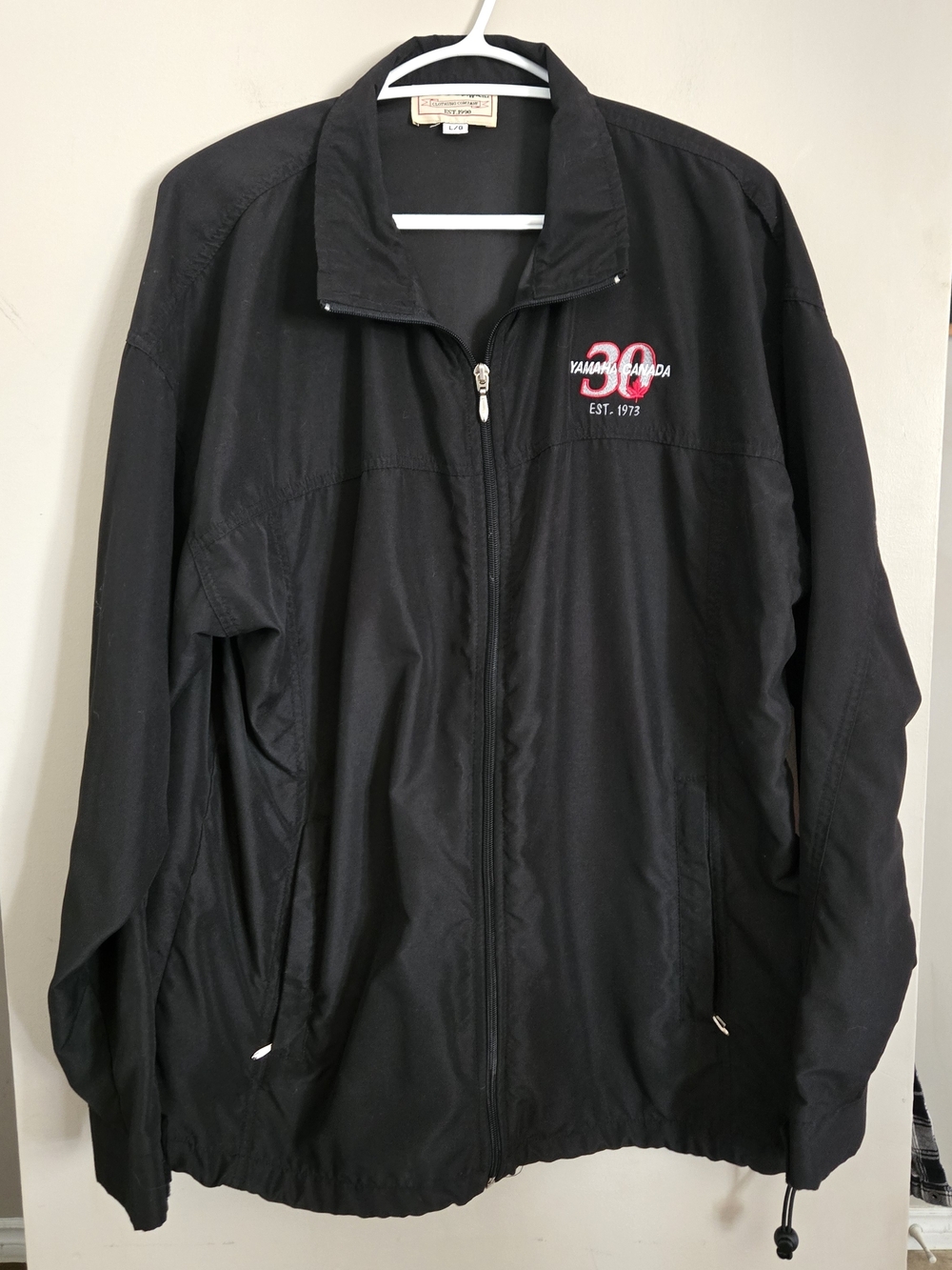 Yamaha Black Lightweight Zip-Front Jacket with Red Logo Large